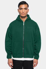 SUPER HEAVY OVERSIZED HD PRINT ZIP-HOODIE GREEN