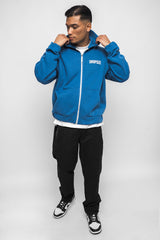 SUPER HEAVY OVERSIZED HD PRINT ZIP-HOODIE WASHED BLUE