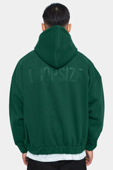 SUPER HEAVY OVERSIZED HD PRINT ZIP-HOODIE GREEN