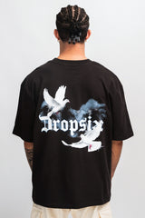 HEAVY CLOUD DOVE T-SHIRT WASHED BLACK