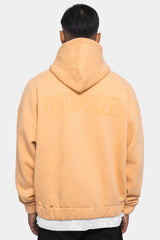 SUPER HEAVY OVERSIZED HD PRINT ZIP-HOODIE WASHED PEACH