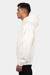 HEAVY OVERSIZE RUBBER PATCH HOODIE CREAM WHITE