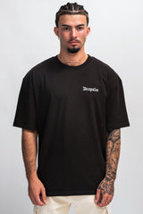 HEYVY OVERSIZE CREW DOVE T-SHIRT WASHED BLACK