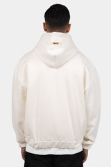 HEAVY OVERSIZE RUBBER PATCH HOODIE CREAM WHITE