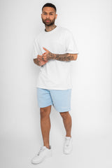 HEAVY SWEAT EMBO SHORT  V2 BABY BLUE