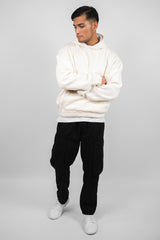 HEAVY OVERSIZE RUBBER PATCH HOODIE CREAM WHITE