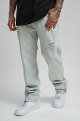 RIPPED LOOSE FIT ZIP JEANS