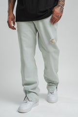 RIPPED LOOSE FIT ZIP JEANS