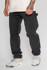 STRAIGHT FIT JEANS WASHED GREY