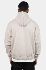 SUPER HEAVY OVERSIZE BLANK ZIP HOODIE MOON BEAM