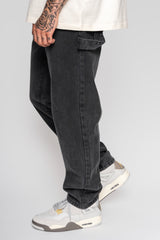 STRAIGHT FIT JEANS WASHED GREY