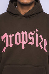 HEAVY OVERSIZE PUFFER PRINT HOODIE CHOCOLATE BROWN HOODIE