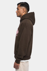 HEAVY OVERSIZE PUFFER PRINT HOODIE CHOCOLATE BROWN HOODIE