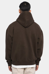 HEAVY OVERSIZE PUFFER PRINT HOODIE CHOCOLATE BROWN HOODIE