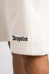 HEAVY SWEAT EMBO SHORT  V2 CREAM WHITE