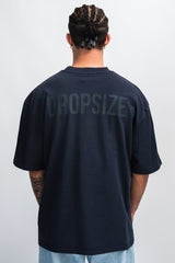 HEAVY OVERSIZE HD PRINT T-SHIRT WASHED NAVY