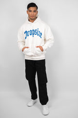 HEAVY OVERSIZE PUFFER PRINT HOODIE WASHED WHITE