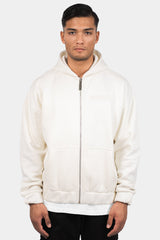 SUPER HEAVY OVERSIZE HD PRINT ZIP HOODIE CREAM WHITE