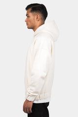 SUPER HEAVY OVERSIZE HD PRINT ZIP HOODIE CREAM WHITE