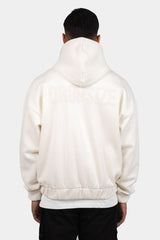 SUPER HEAVY OVERSIZE HD PRINT ZIP HOODIE CREAM WHITE