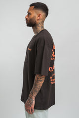''RECORDS'' T-SHIRT WASHED BLACK