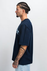 HEAVY OVERSIZE FRONT LOGO T-SHIRT BLACK IRIS