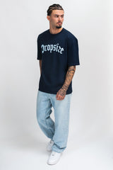 HEAVY OVERSIZE FRONT LOGO T-SHIRT BLACK IRIS