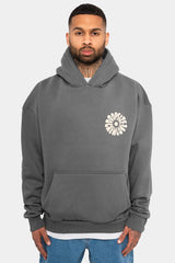HEAVY OVERSIZE HOODIE FLOWERS GREY