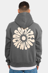 HEAVY OVERSIZE HOODIE FLOWERS GREY