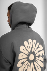 HEAVY OVERSIZE HOODIE FLOWERS GREY
