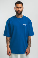 HEAVY OVERSIZE HD PRINT T-SHIRT BLUE/WHITE