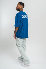 HEAVY OVERSIZE HD PRINT T-SHIRT BLUE/WHITE