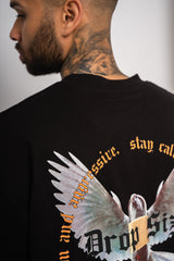 HEAVY OVERSIZE WHITE DOVE 2.0 T-SHIRT BLACK