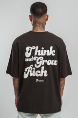 HEAVY GROW RICH T-SHIRT WASHED BLACK