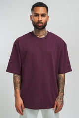 HEAVY OVERSIZE HD PRINT T-SHIRT GRAPE WINE
