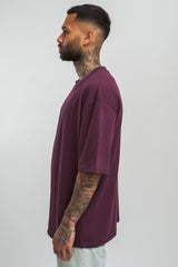 HEAVY OVERSIZE HD PRINT T-SHIRT GRAPE WINE