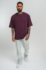 HEAVY OVERSIZE HD PRINT T-SHIRT GRAPE WINE