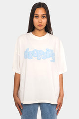 HEAVY CREW T-SHIRT CREAM/ BABY BLUE