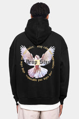HEAVY OVERSIZE WHITE DOVE 2.0 HOODIE BLACK