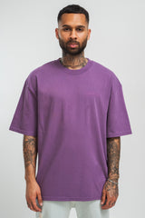 HEAVY OVERSIZE HD PRINT T-SHIRT WASHED PURPLE