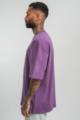 HEAVY OVERSIZE HD PRINT T-SHIRT WASHED PURPLE