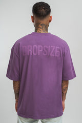 HEAVY OVERSIZE HD PRINT T-SHIRT WASHED PURPLE