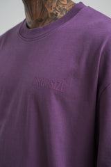 HEAVY OVERSIZE HD PRINT T-SHIRT WASHED PURPLE