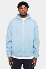 SUPER HEAVY OVERSIZED HD PRINT ZIP-HOODIE BABY BLUE