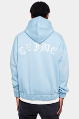 SUPER HEAVY OVERSIZED CRIME ZIP-HOODIE BABY BLUE