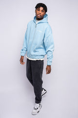 SUPER HEAVY OVERSIZED CRIME ZIP-HOODIE BABY BLUE