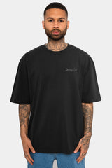 HEAVYE OVERSIZE CREW LOVE T-SHIRT WASHED BLACK/BLUE