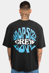 HEAVYE OVERSIZE CREW LOVE T-SHIRT WASHED BLACK/BLUE