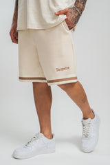 STRIPE SHORT V2 COCONUT/ BROWN