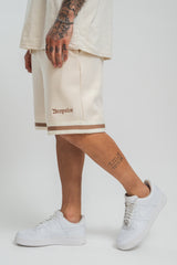 STRIPE SHORT V2 COCONUT/ BROWN
